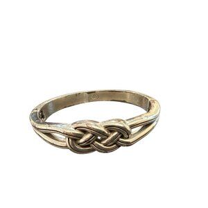 Brighton Silver-Plated Infinity Knot Hinged Bangle Bracelet Pre-Owned Fair Cond